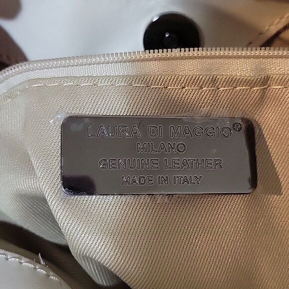 Laura Di Maggio convertible Bag Crossbody Shoulder  Off White Italian leather - Picture 8 of 11